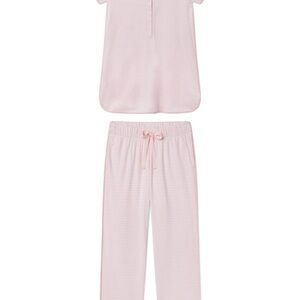 Women's LAKE Maternity and Nursing Soft Pink Striped Pajama Set
